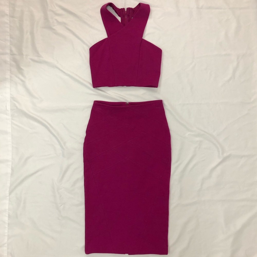 Express Fuchsia Two-Piece Pencil Skirt Set 💖